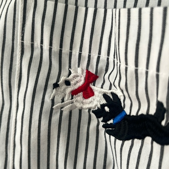 Vintage Napa Valley White Button Down Shirt with Black Vertical Stripes Large - Picture 7 of 15